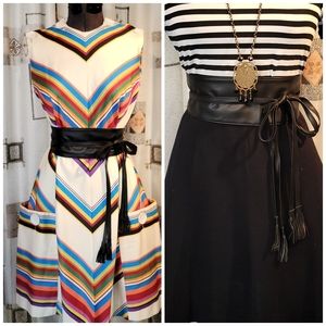 Vegan Leather Wrap Tassel Belt